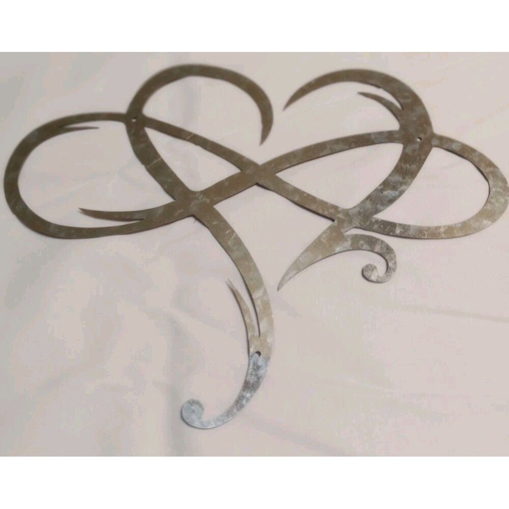Heart & Infinity Silver Metal Wall Decor Love Home Gift